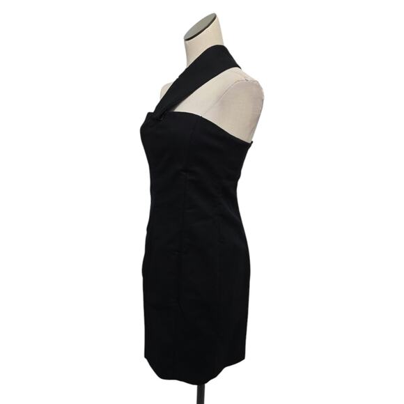 Alexander Wang Mini Dress Womens Size 10 Black Leather Designer Luxury - Picture 8 of 9